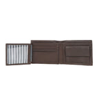 Celtic Genuine Leather Bi-Fold Wallet with Flip ID Window – Dark Brown