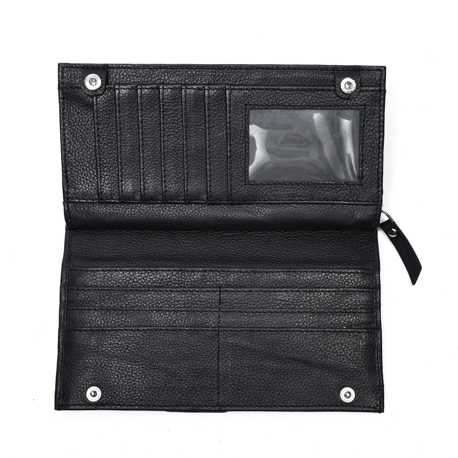 Premium Genuine Leather Long Wallet for Women with Multiple Card Slots & Zip Coin Pocket