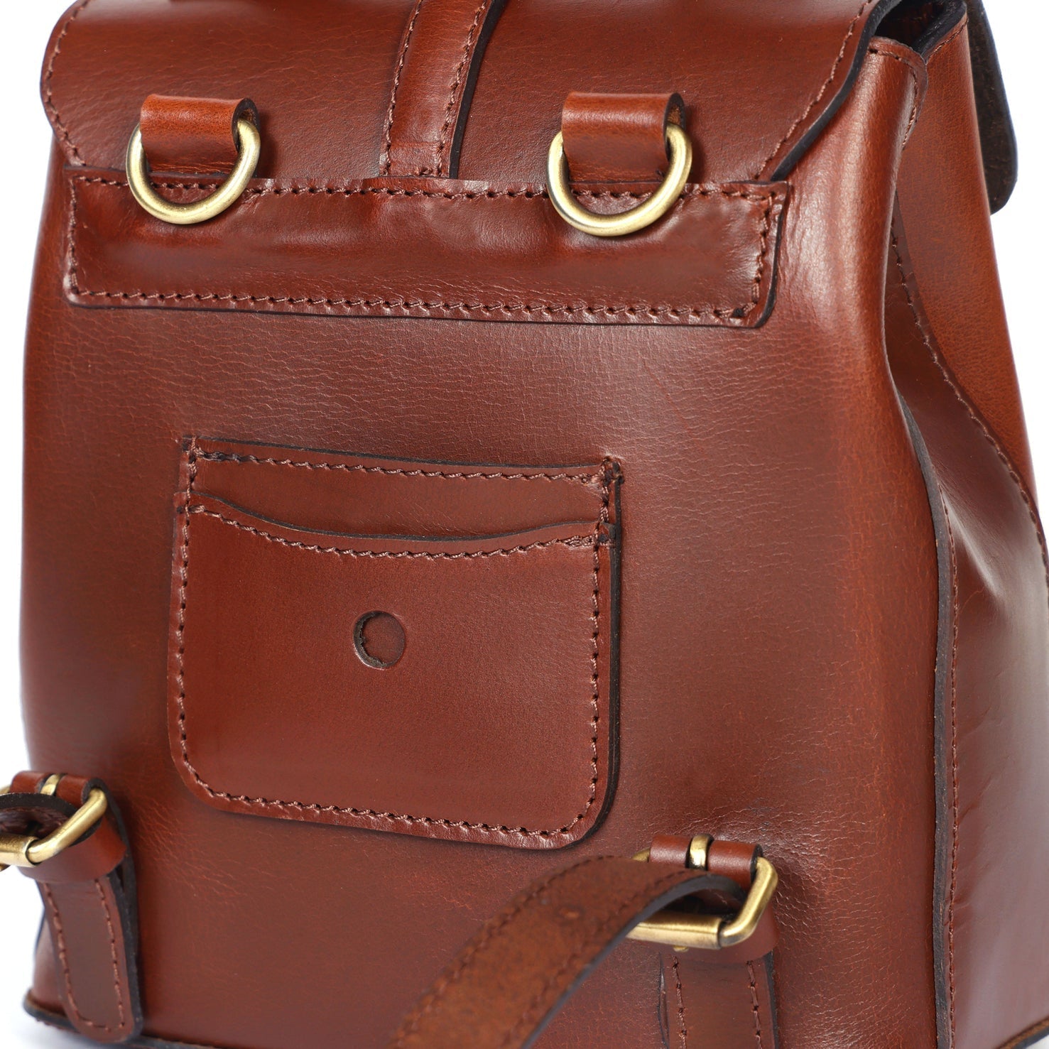 Premium Leather Mini Backpack for Women with Flap Closure