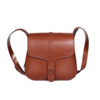 Handcrafted Full-Grain Leather Sling Bag with Hand-Stitched Detail & Adjustable Strap