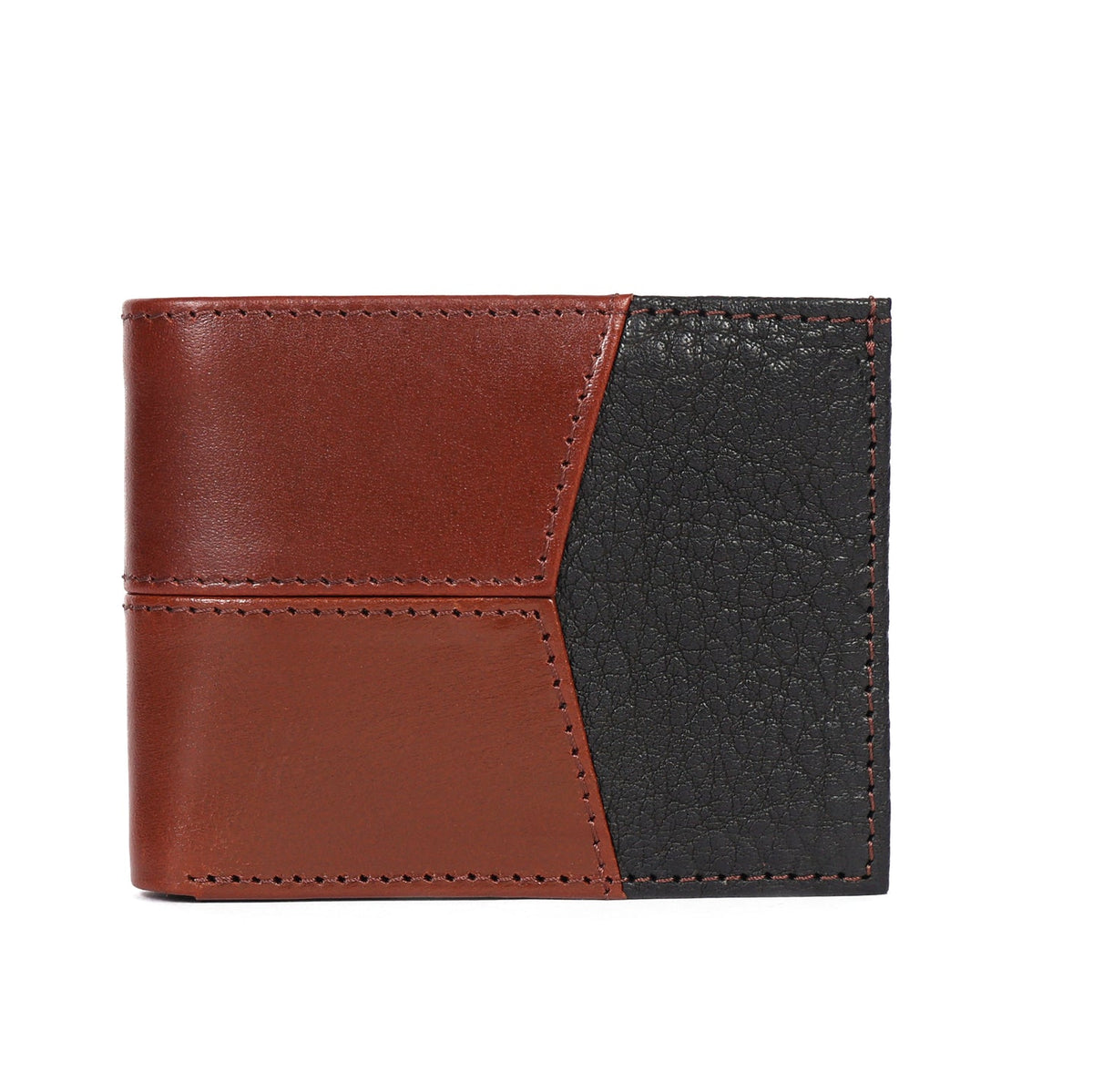 Premium Two-Tone Genuine Leather Mens Wallet | Slim Bifold Export Quality with Coin Pocket