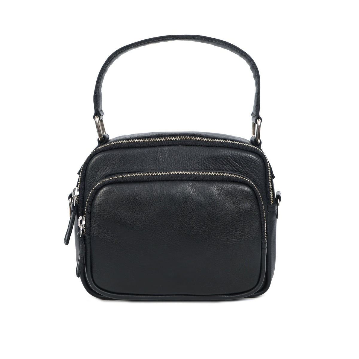 Premium Export Quality Genuine Leather Crossbody Bag with Dual Zip Pockets & Strap