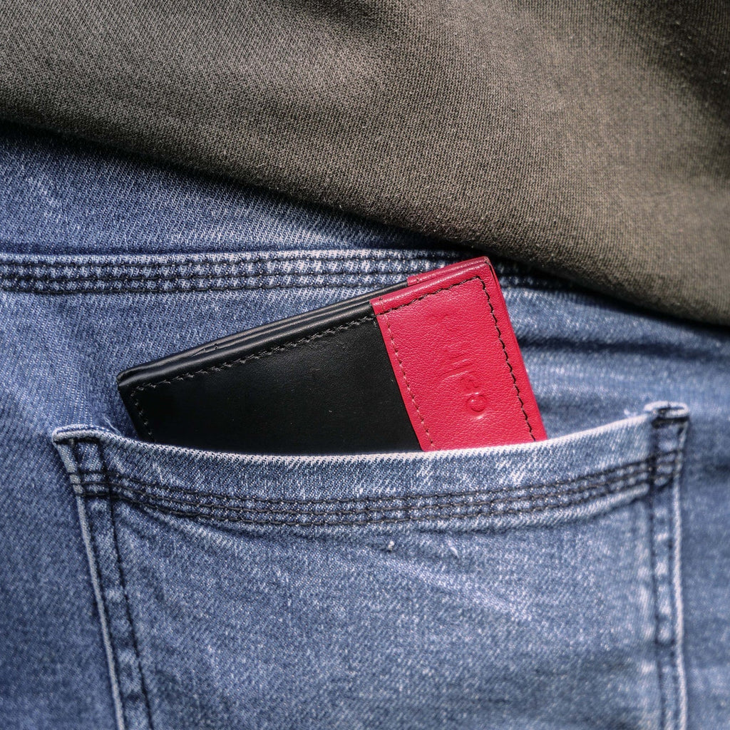 Premium Black Leather Wallet for Men | Export Quality with ID Window & Secure Coin Pocket