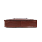 Premium Full-Grain Leather Laptop Briefcase with Zip Closure & Detachable Shoulder Strap