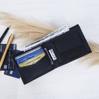Celtic Webbing Genuine Leather Bi-Fold Wallet – Black