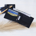 Celtic Handwoven Genuine Leather Bi-Fold Wallet – Tan & Black