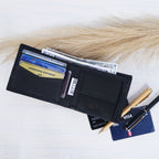 Celtic Handwoven Genuine Leather Bi-Fold Wallet – Red & Black