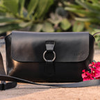 Celtic  Genuine Leather Sling Bag with Ring-Flap Design