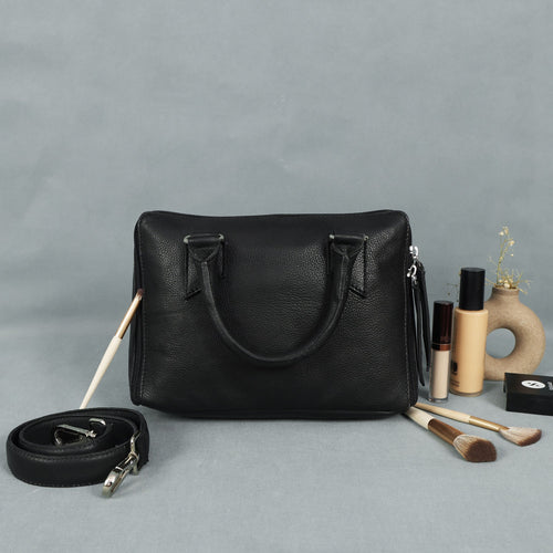 Black Premium Soft 100% Pure Leather Handheld Bag ƒ????? Elegant & Durable Everyday Purse. BG-1629