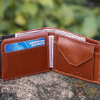 Premium Two-Tone Genuine Leather Mens Wallet | Slim Bifold Export Quality with Coin Pocket