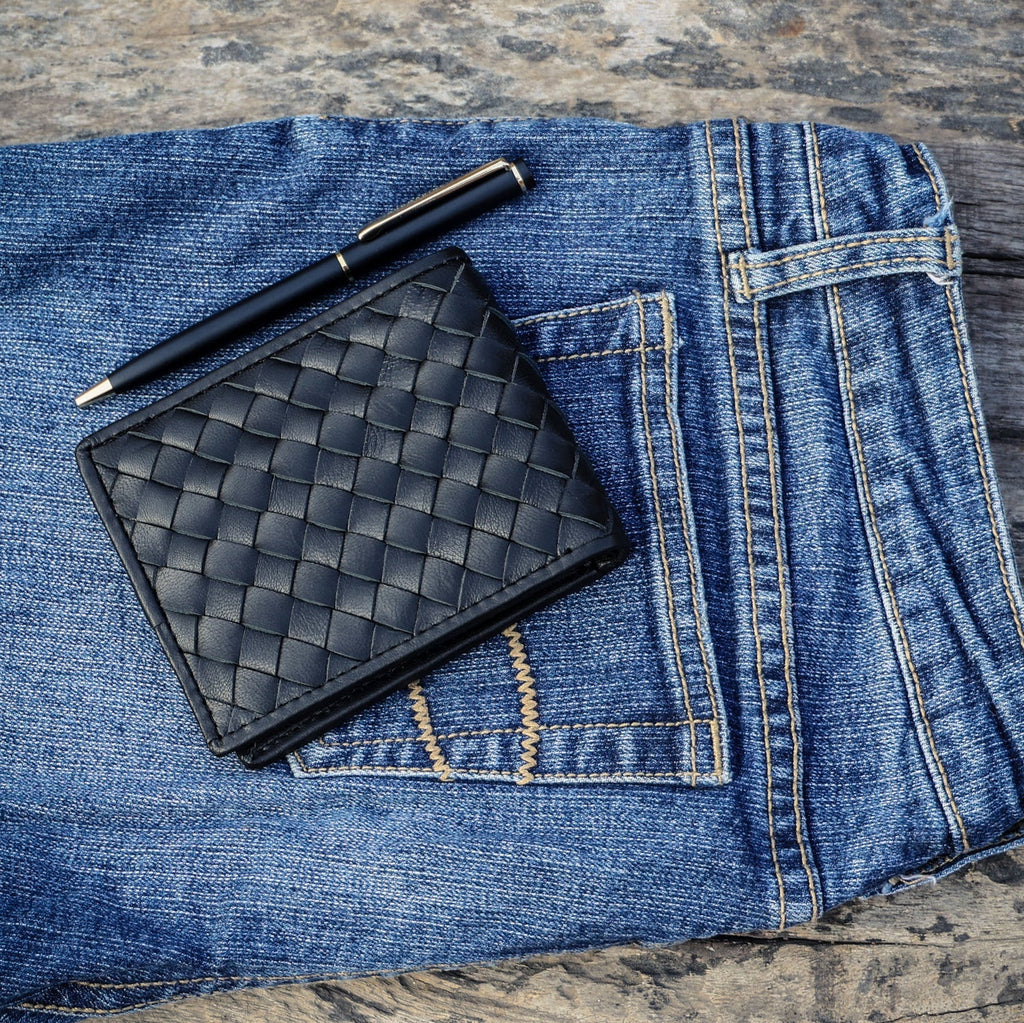 Premium Leather Style Combo | Braided Wallet & Printed Belt