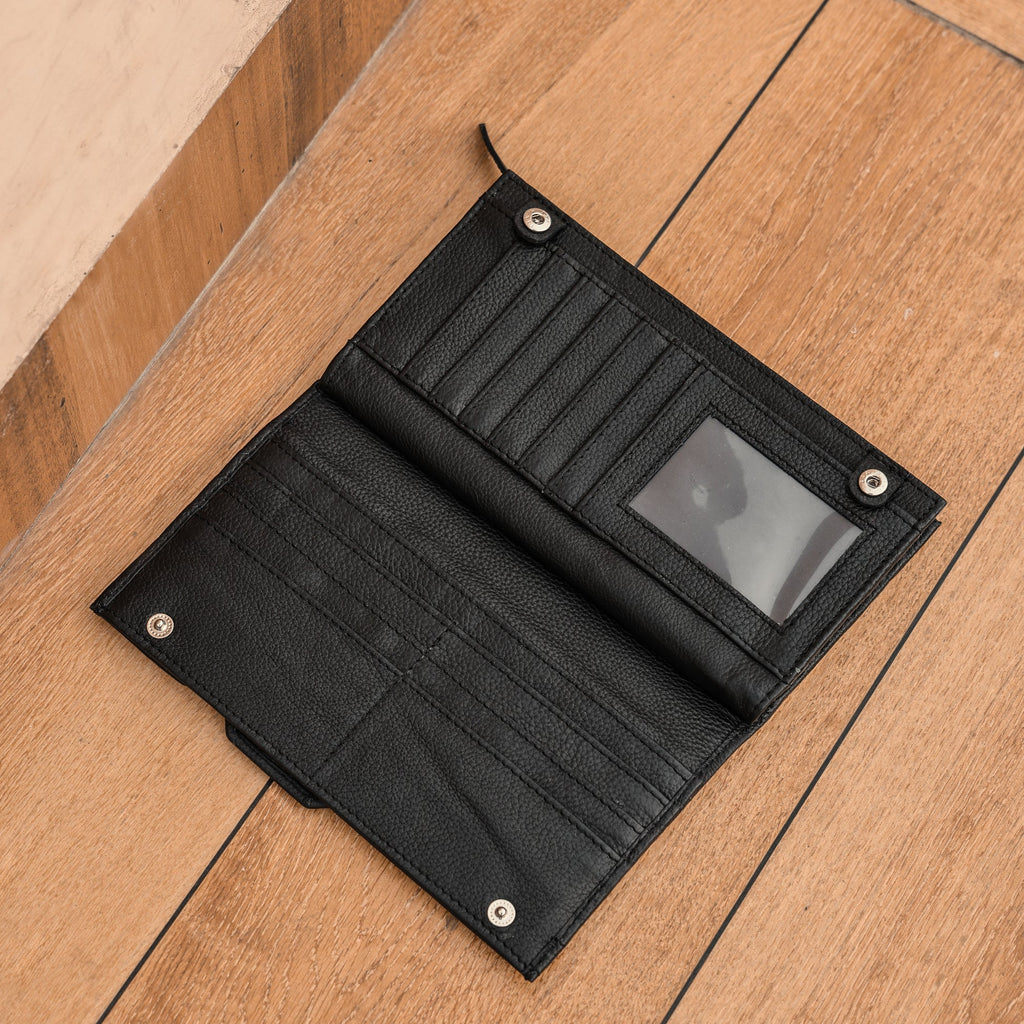 Premium Genuine Leather Long Wallet for Women with Multiple Card Slots & Zip Coin Pocket