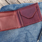 Celtic Classic Burgundy Genuine Leather Bi-Fold Wallet with Coin Pocket | Premium Men’s Wallet