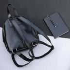 Premium Genuine Leather Backpack for Women | Minimal Structured Design with Front Zip Pocket