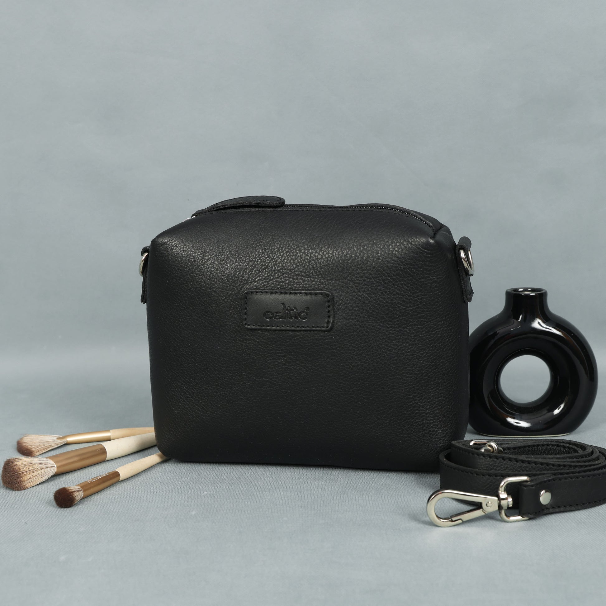 Premium Export Quality Genuine Leather Compact Crossbody Bag with Adjustable Strap