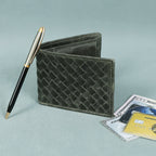 Premium Hand-Woven Genuine Leather Wallet with Coin Pocket & Multi-Card Storage by Celtic