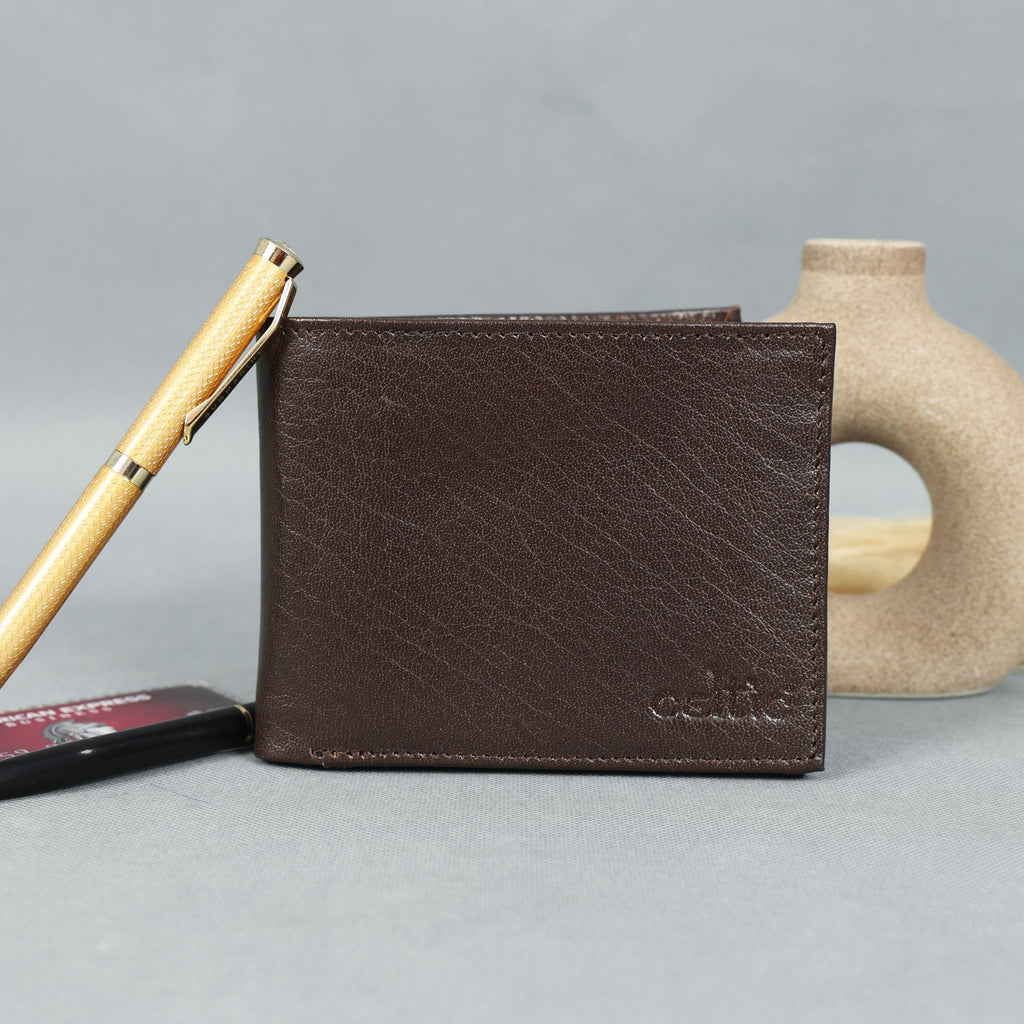 Celtic Vintage Brown Genuine Leather Card Holder Wallet – Slim & Stylish