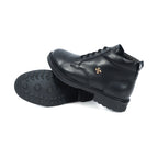 Men’s Genuine Leather Ankle Boots – Black Lace-Up Formal & Casual Wear