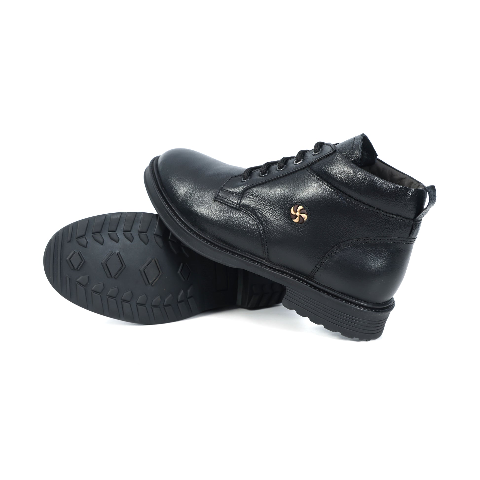 Men’s Genuine Leather Ankle Boots – Black Lace-Up Formal & Casual Wear