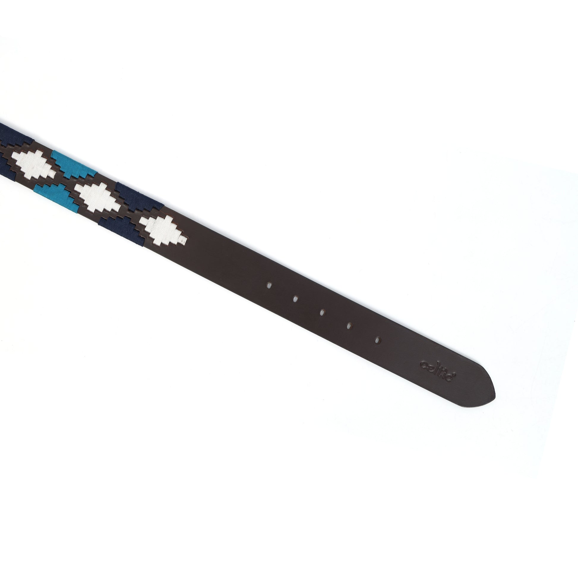 Premium Brown Leather Belt with Golden Buckle & Multi-Color Stitching.