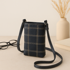 Minimal Crossbody Phone Pouch with  Strap & Secure Zip Closure