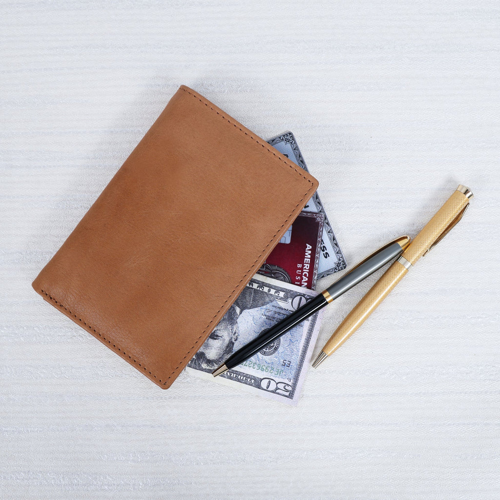 Celtic Genuine Leather Bi-Fold Long Wallet – Tan