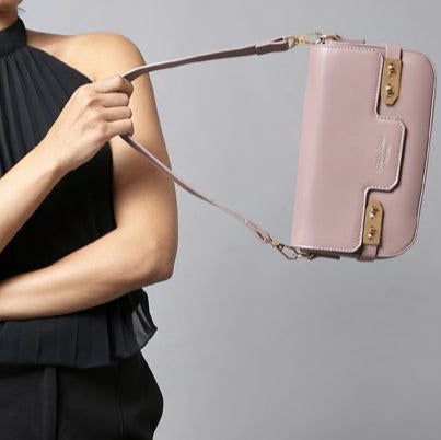 Mauve Flap Crossbody Shoulder Bag