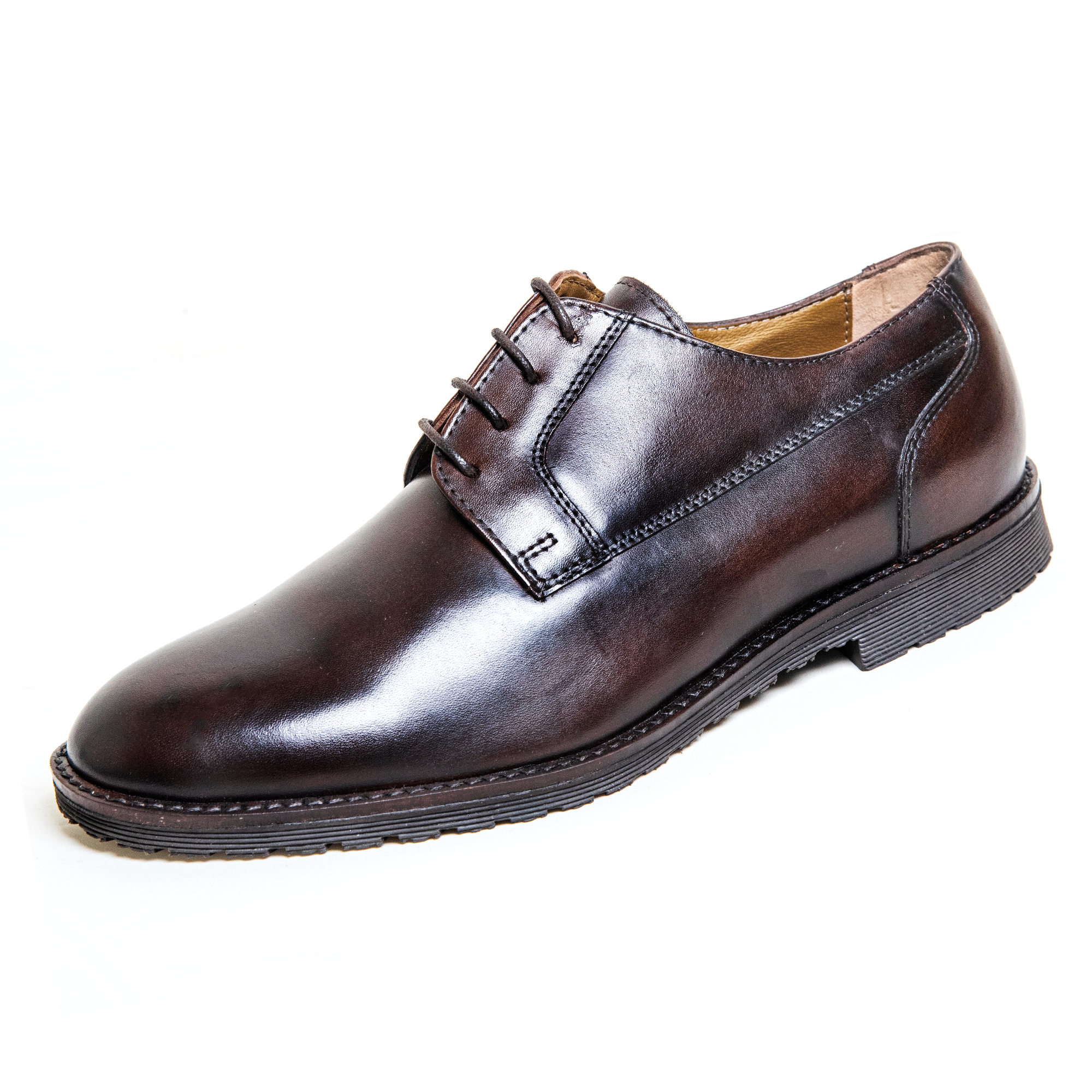 New Derby Brown Shoes – Genuine Leather Lace-Up Derbies with Cushioned Comfort Sole & Breathable Lining