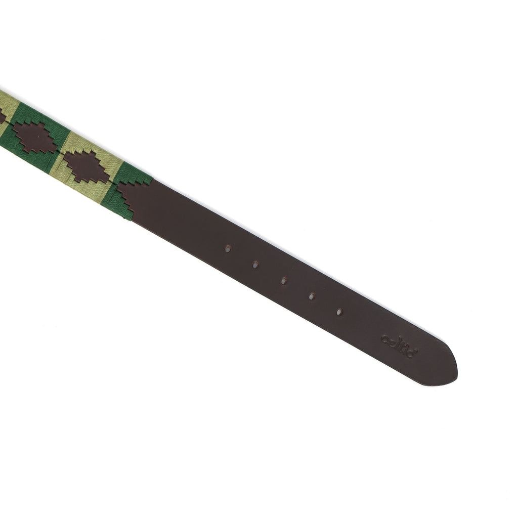 Unisex Handcrafted Leather Woven Green Buckle Artisan Casual Wear Accessory