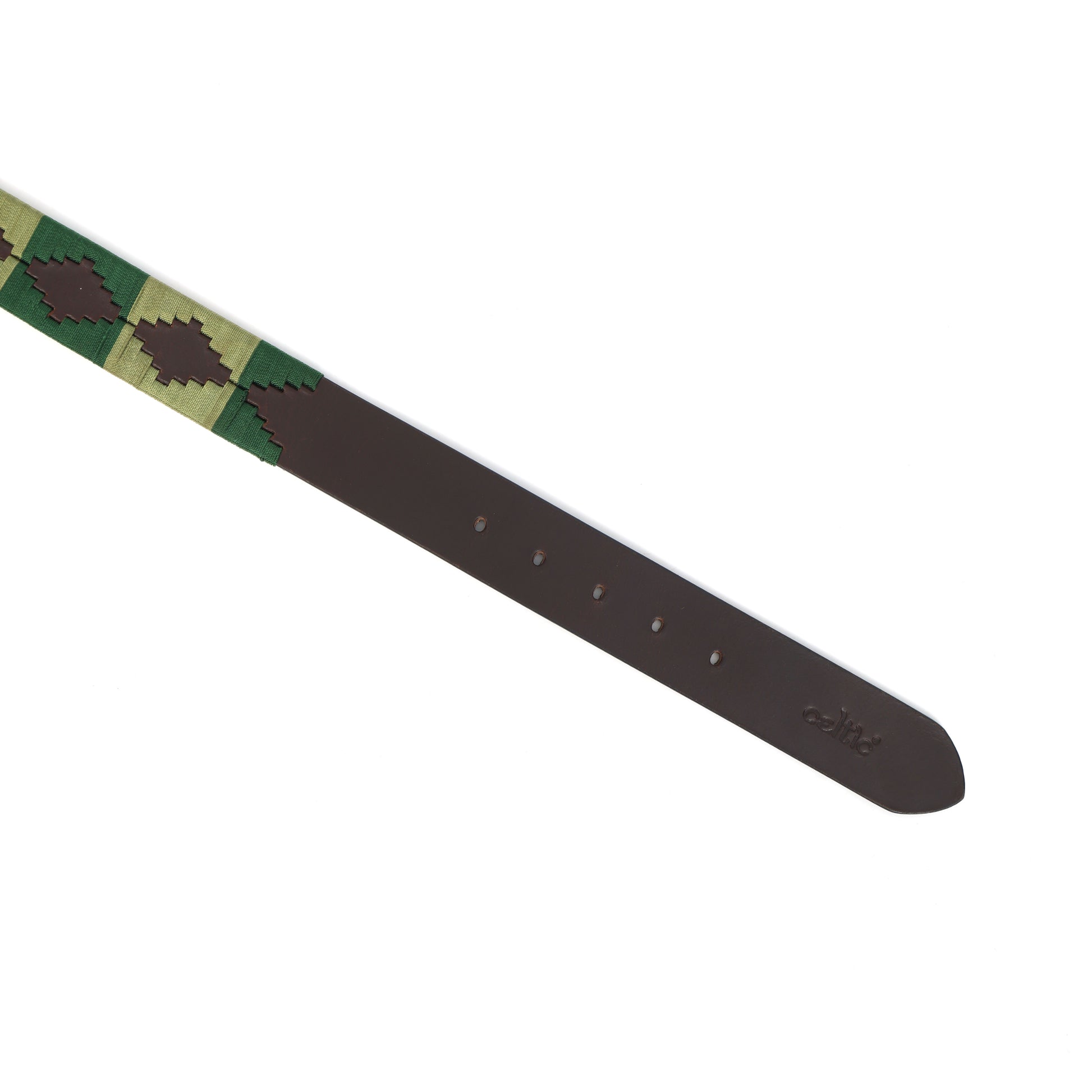 Unisex Handcrafted Leather Woven Green Buckle Artisan Casual Wear Accessory
