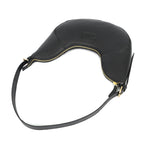 Premium Black Leather Hobo Shoulder Bag with Adjustable Strap & Zip Closure
