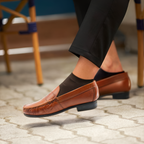 Ara Mocc Genuine Leather Loafers – Handstitched Slip-On Shoes with Cushioned Insole & Durable TPR Sole