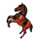 Exquisite Handicraft Rearing Leather Horse Showpiece for Elegant Decor, ART:-LA-03