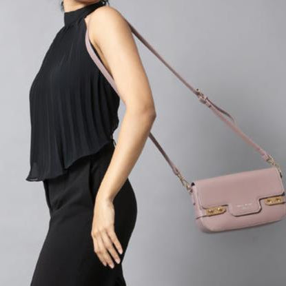 Mauve Flap Crossbody Shoulder Bag