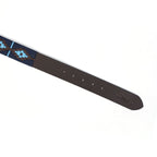 Unisex Handcrafted Leather Belt With Geometric Weave Antique Buckle Casual Wear Accessory.