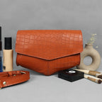 Premium Textured Leather Flap Sling Bag with Adjustable Strap & Inner Zip Pocket