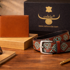 Men's Leather Wallet + Printed Belt Combo  Style & Function Pack