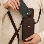 Genuine Leather Mobile Pouch with Fixed Sling Hands-Free, Stylish & Durable.