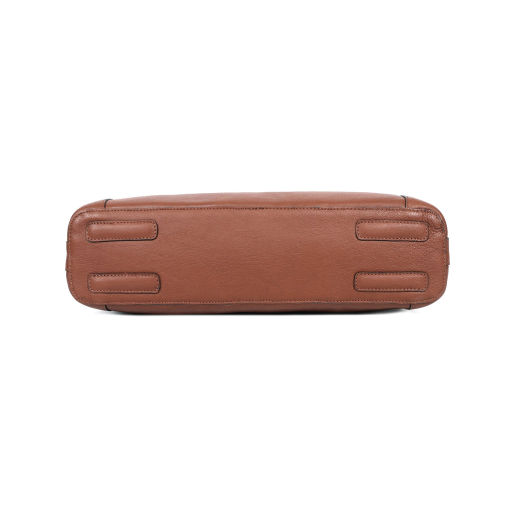 Premium Genuine Leather Laptop bag with Detachable Strap & Multi Zip Pockets