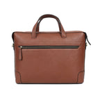 Premium Genuine Leather Laptop bag with Detachable Strap & Multi Zip Pockets