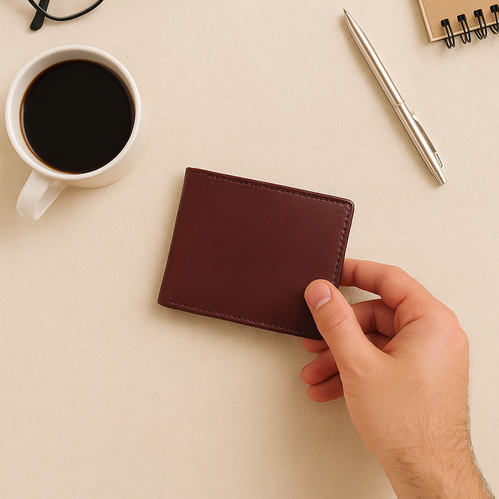 Premium Genuine Leather Men"s Wallet | Slim Bifold with Coin Pocket.