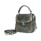 Premium Quality Designer Tan Leather Handbag with Adjustable Strap & Stud Detailing