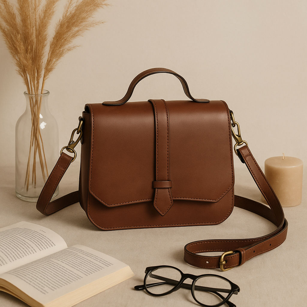 Premium Leather Mini Satchel Sling Crossbody Bag