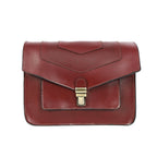 Premium Export Genuine Leather Crossbody Satchel Bag with Lock Closure & Adjustable Strap