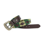 Unisex Handcrafted Leather Woven Green Buckle Artisan Casual Wear Accessory