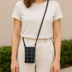 Minimal Crossbody Phone Pouch with  Strap & Secure Zip Closure