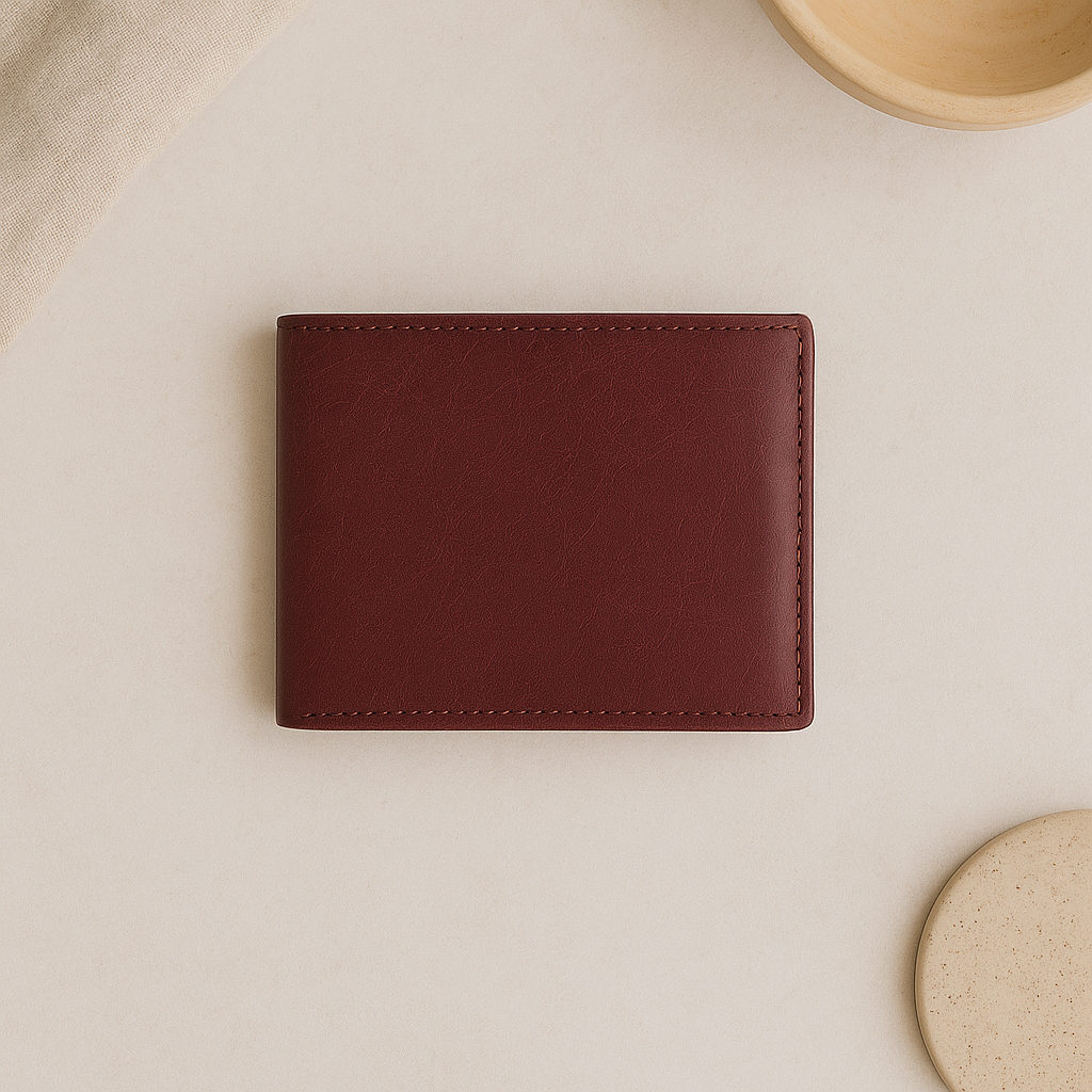 Premium Genuine Leather Bi-Fold Wallet for Men with Card Slots & Cash Compartment