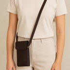 Genuine Leather Mobile Pouch with Fixed Sling Hands-Free, Stylish & Durable.