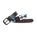 Unisex Handcrafted Ethnic Leather Belt With Geometric Woven Pattern Stylish Casual Wear