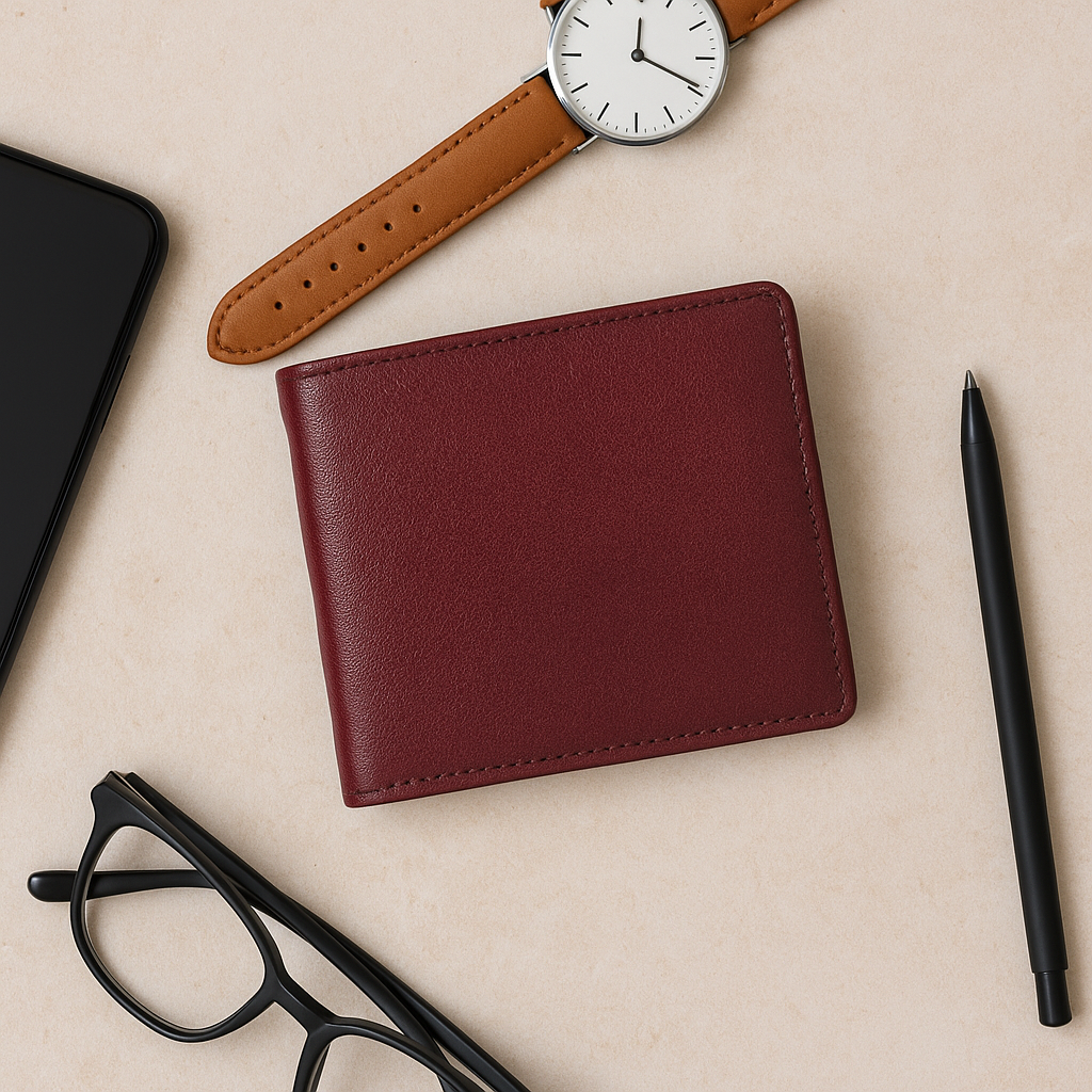 Premium Genuine Leather Men"s Wallet | Slim Bifold with Coin Pocket.